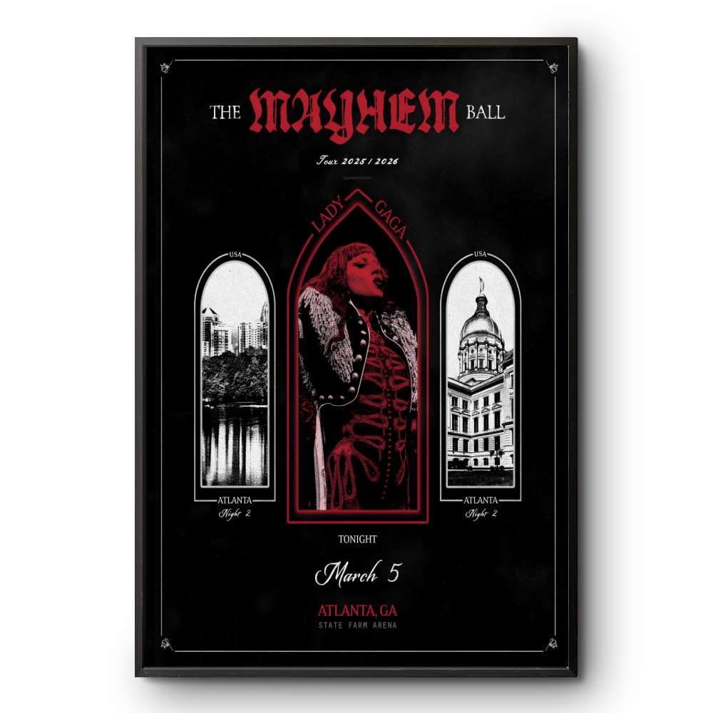 Lady Gaga The Mayhem Ball Tour In Atlanta GA On Mar 5 2026 Poster