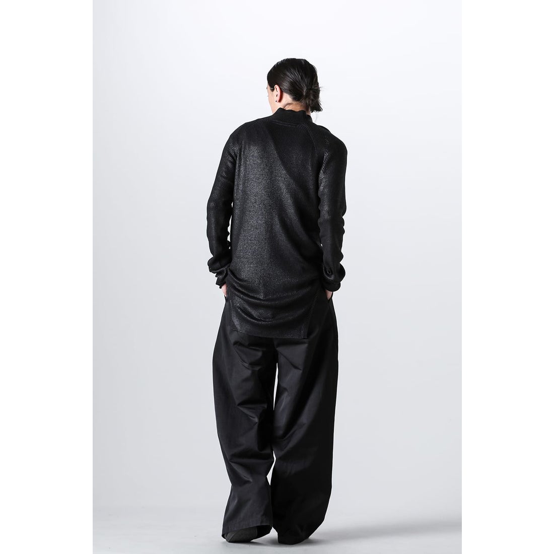 ユリウス JULIUS Coated Knit Shied Top （Black） - ファッション通販