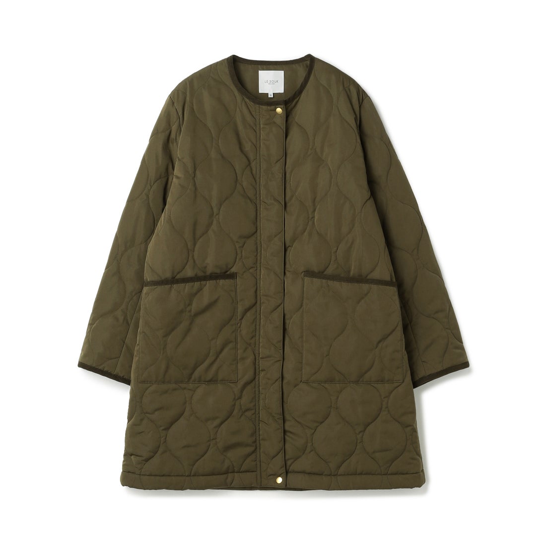 ルスークホリデー LE SOUK HOLIDAY ノーカラー ロングキルトジャケット