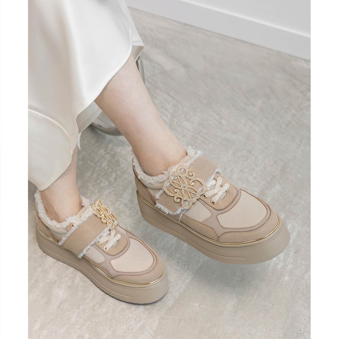 ランダ RANDAボリュームソールボアスニーカー （BEIGE