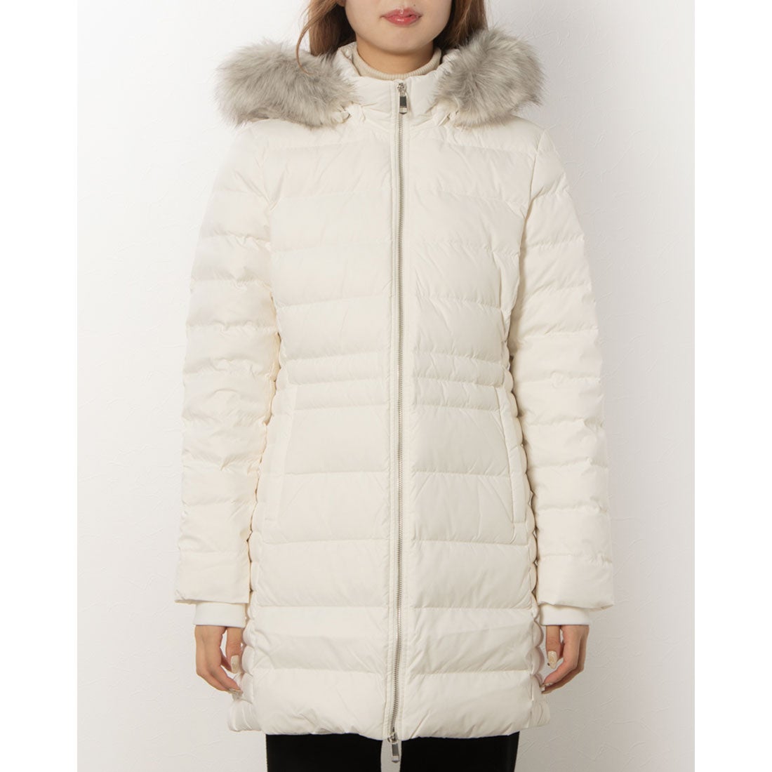 トミー ヒルフィガー TOMMY HILFIGER ファーダウンコート （ホワイト