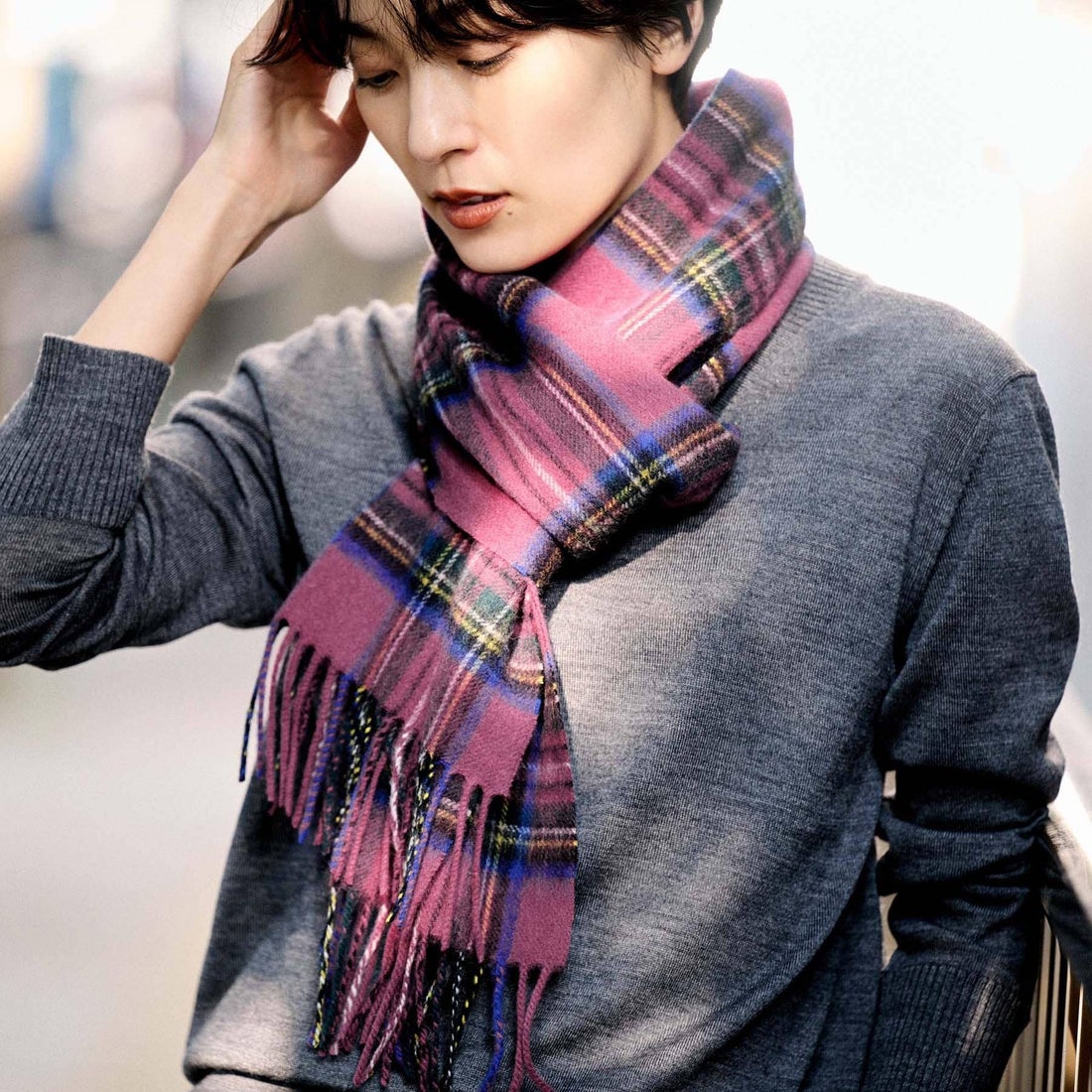 アンタイトル UNTITLED 【名品／定番人気】ウールチェックマフラー
