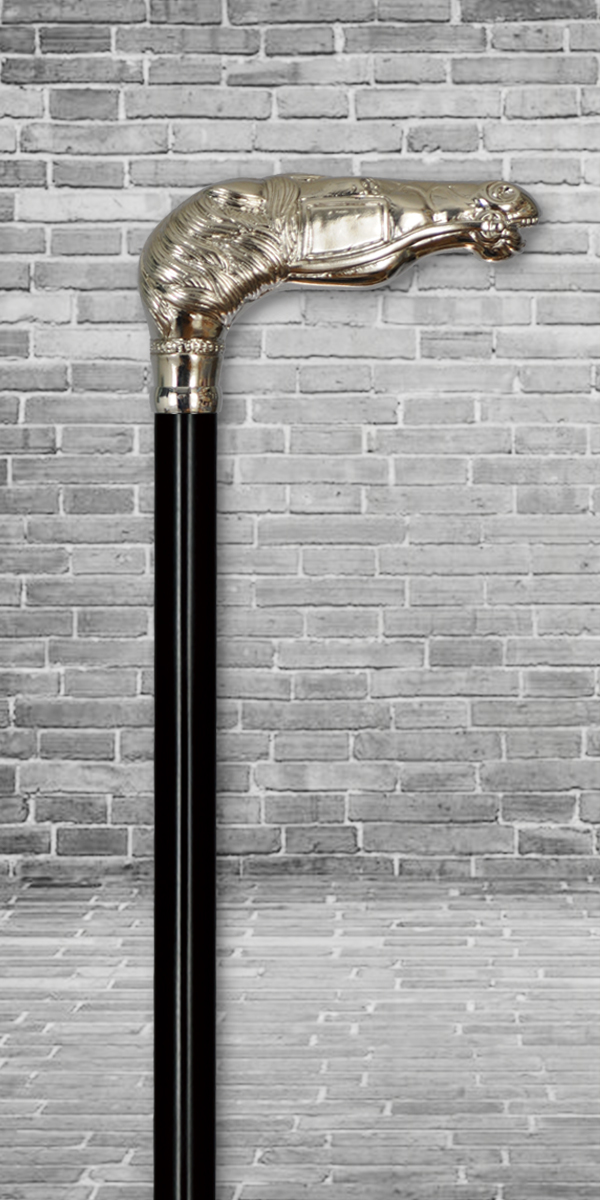 イタリア製シルバーメッキアニマルハンドルステッキ 馬 W0165｜瀬川商店