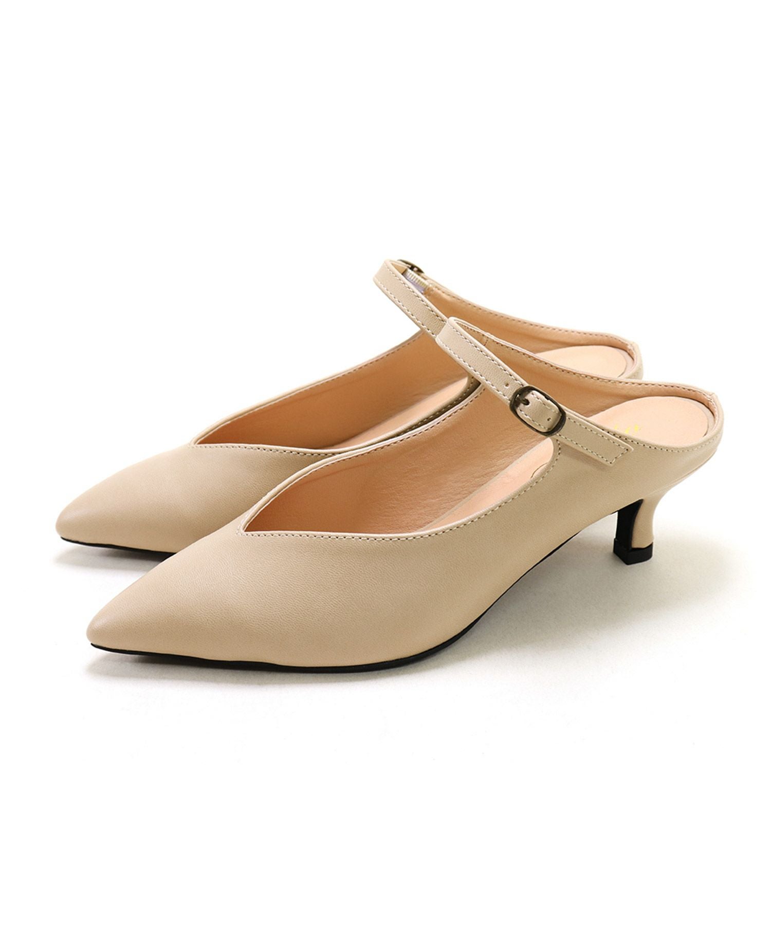 5cmヒールポインテッドトゥメリージェーンミュールサンダル Newカラー