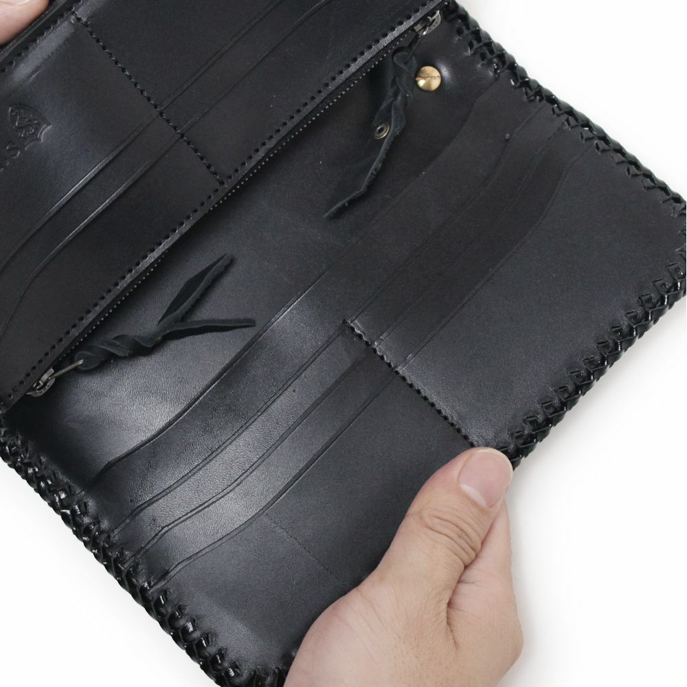 バイカーズウォレット05 クロコダイル ブラック（ワニ革）│メンズ革