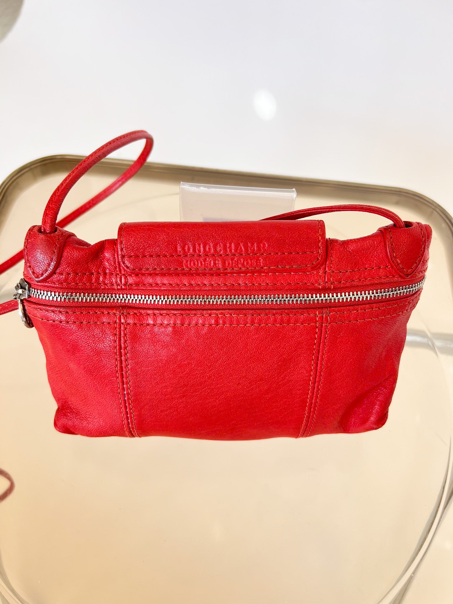 Vintage Longchamp Red Leather Crossbody Bag – Skorpiones vintage