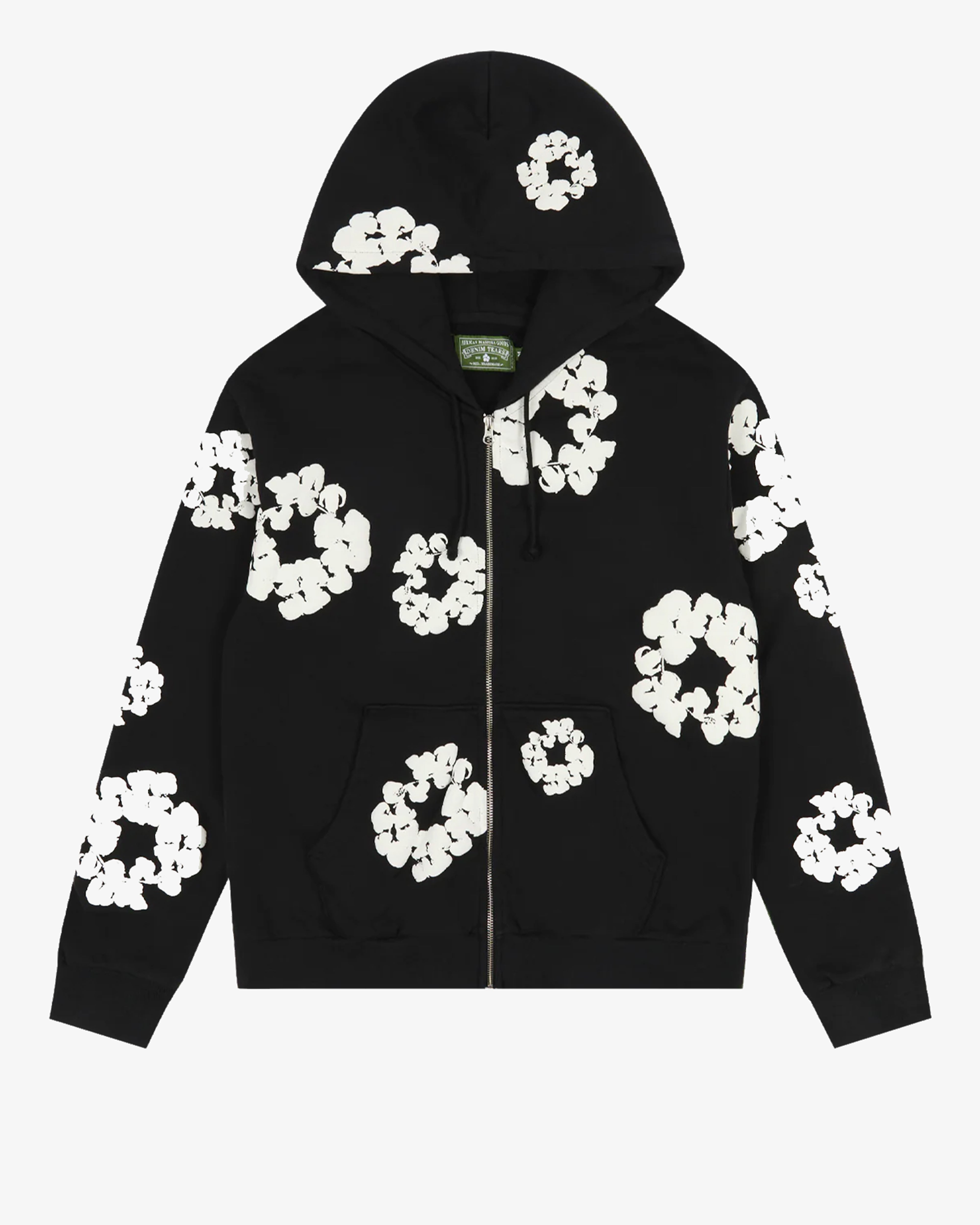 DENIM TEARS: Cotton Wreath Zip Hoodie (Black) | DSMG E-SHOP