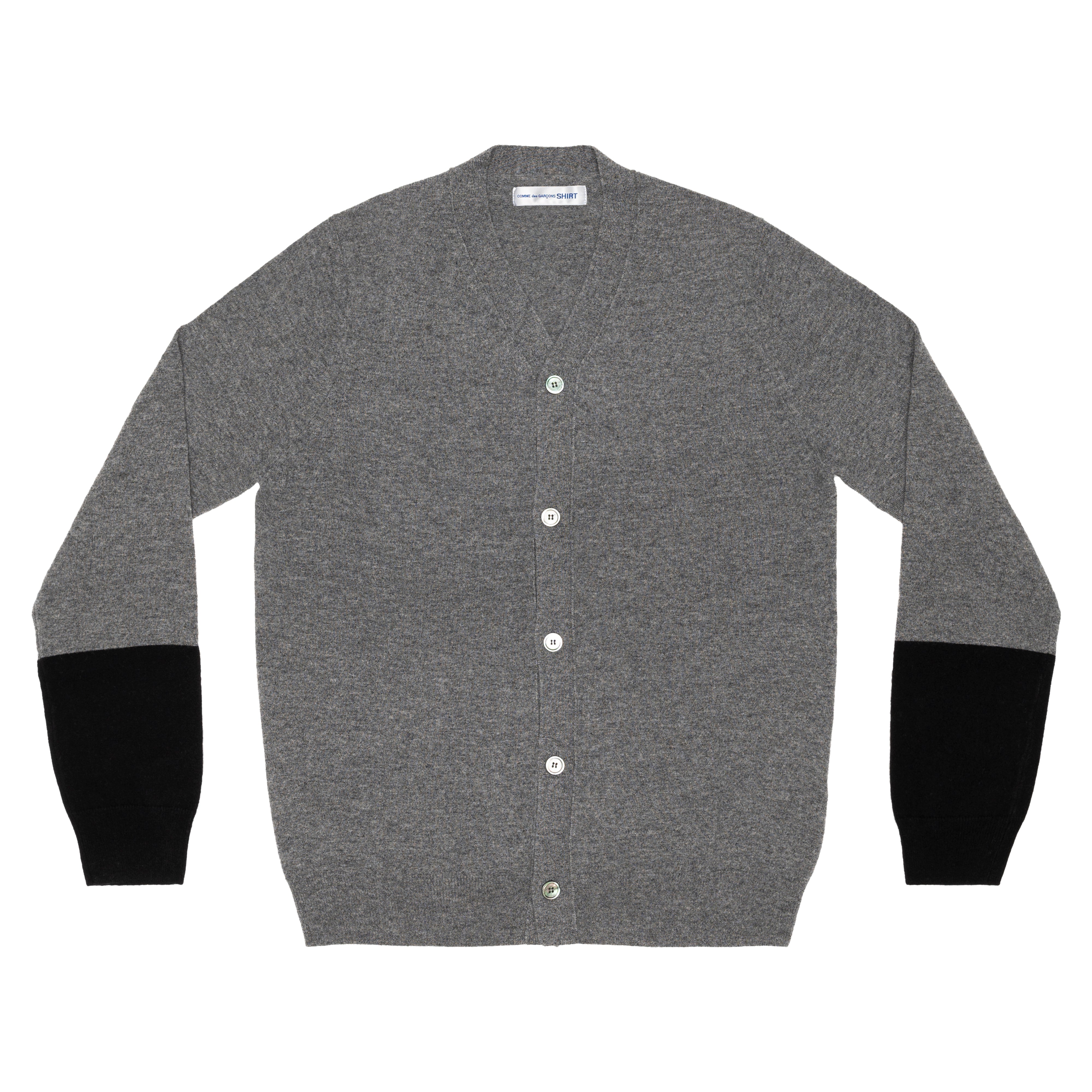CDG SHIRT FOREVER: Cardigan V-Neck (TOP GREY/BLACK) | DSMG E-SHOP