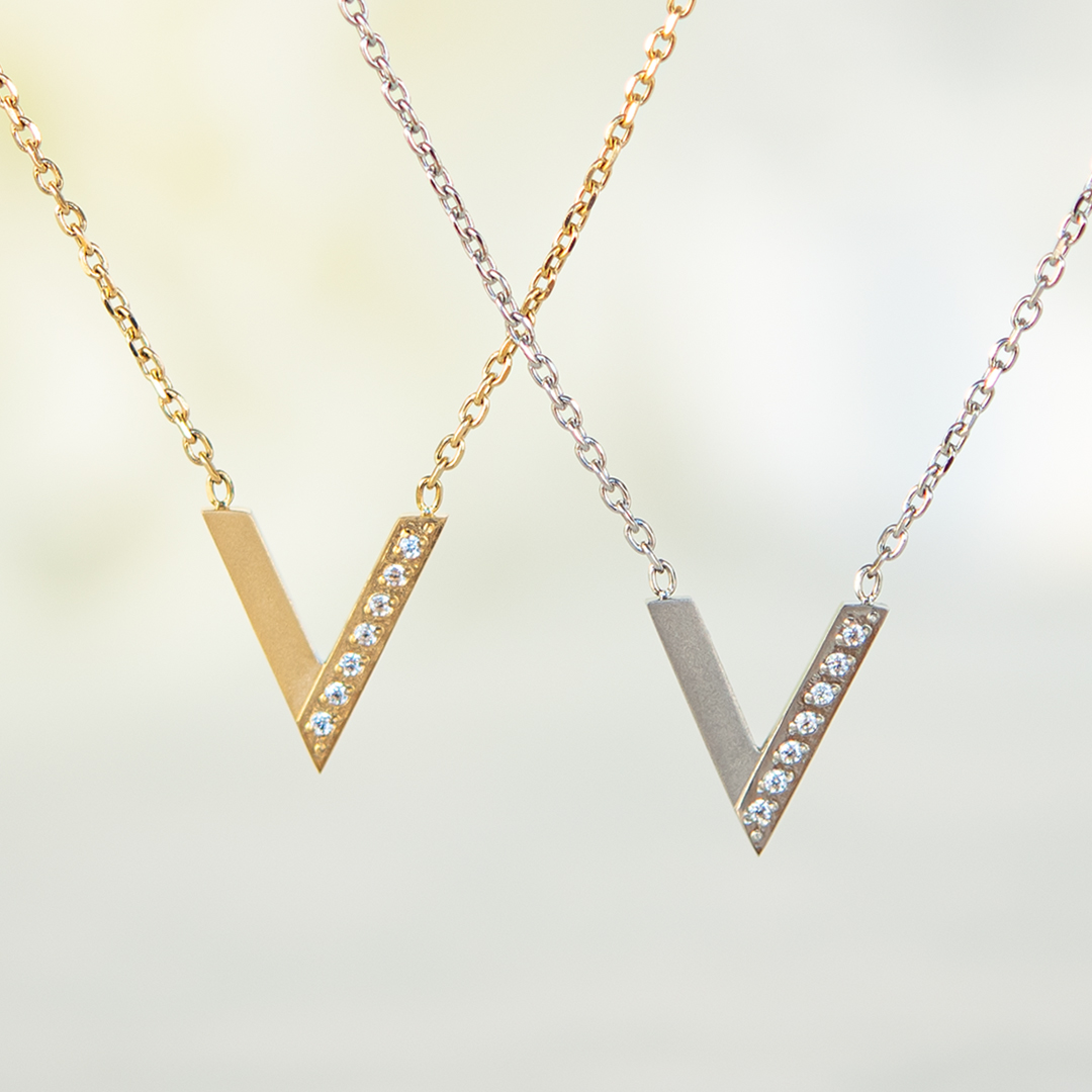 ペアセット】ネックレス ステンレススチール イエローゴールドIP