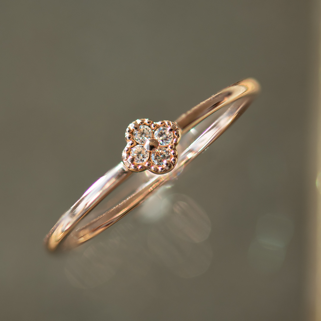 リング K10ピンクゴールド ダイヤモンド アクセサリーPePe オンライン