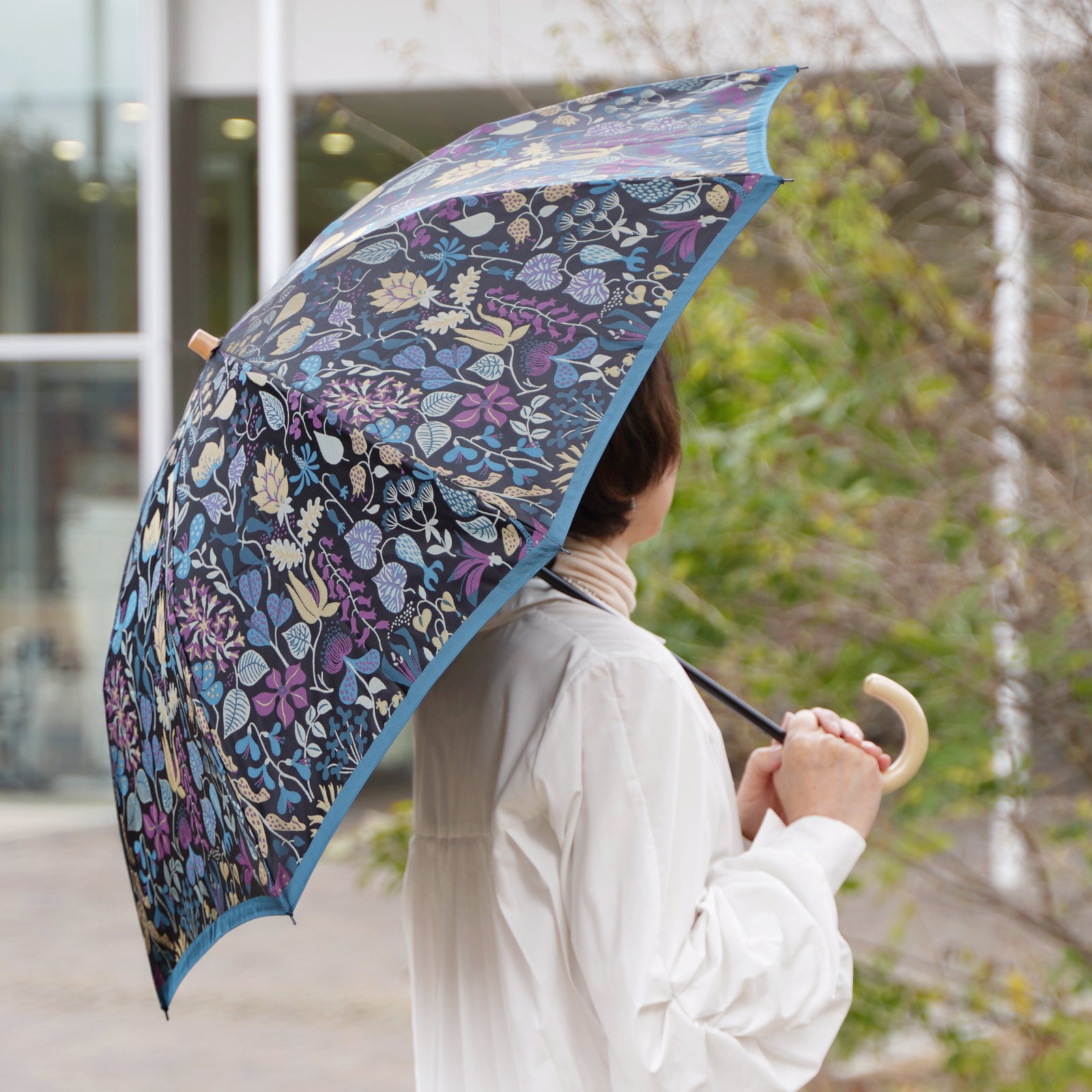 北欧デザインの人気レディース折りたたみ傘！晴雨兼用雨傘8本骨55cm