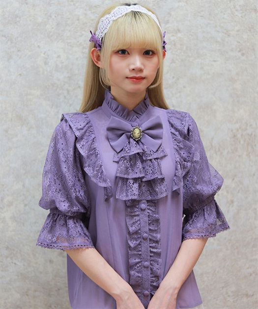 クラシカルレーシー半袖ブラウス | 大人衣料 | axes femme online shop