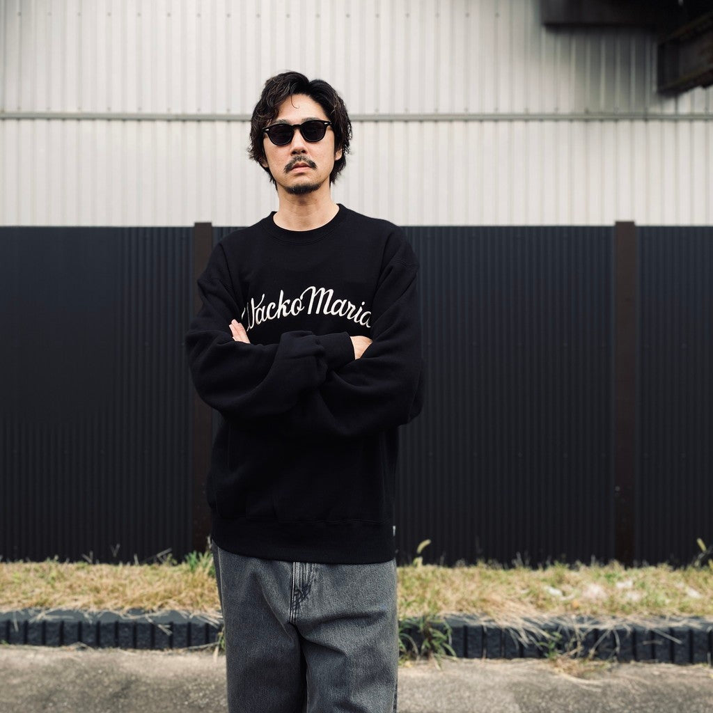 MIDDLE WEIGHT CREW NECK SWEAT SHIRT ( TYPE-1 ) #BLACK [25FW-WMC