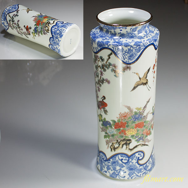 幸山窯花鳥花更紗花瓶 | 和食器リサイクル通販専門店フリマート