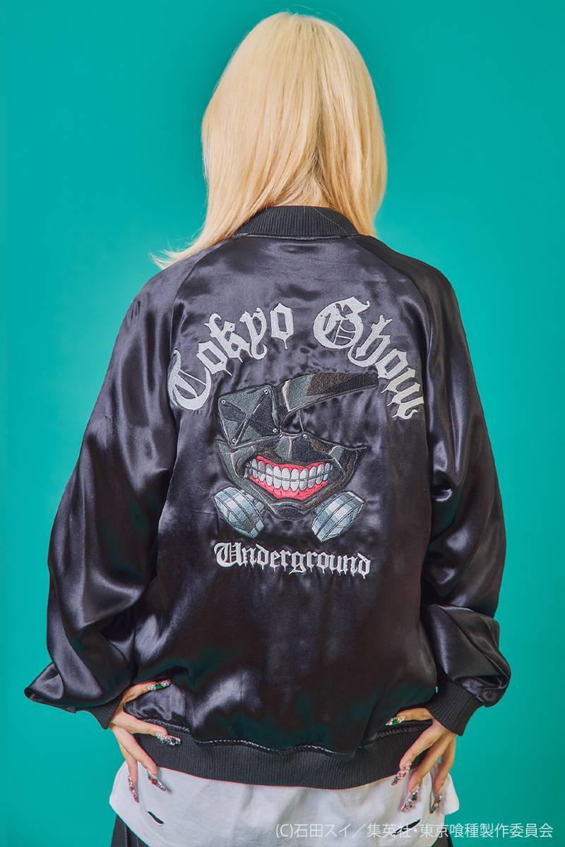 東京喰種×P.N UNDERGROUND 金木研リバーシブルスカジャン - Black