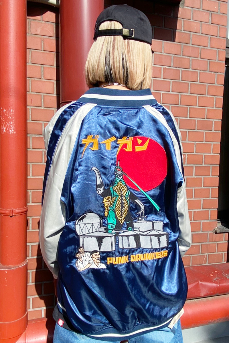 PUNK DRUNKERS [PDSxGODZILLA]ガイガン&ヘドラリバスカジャン / NAVY