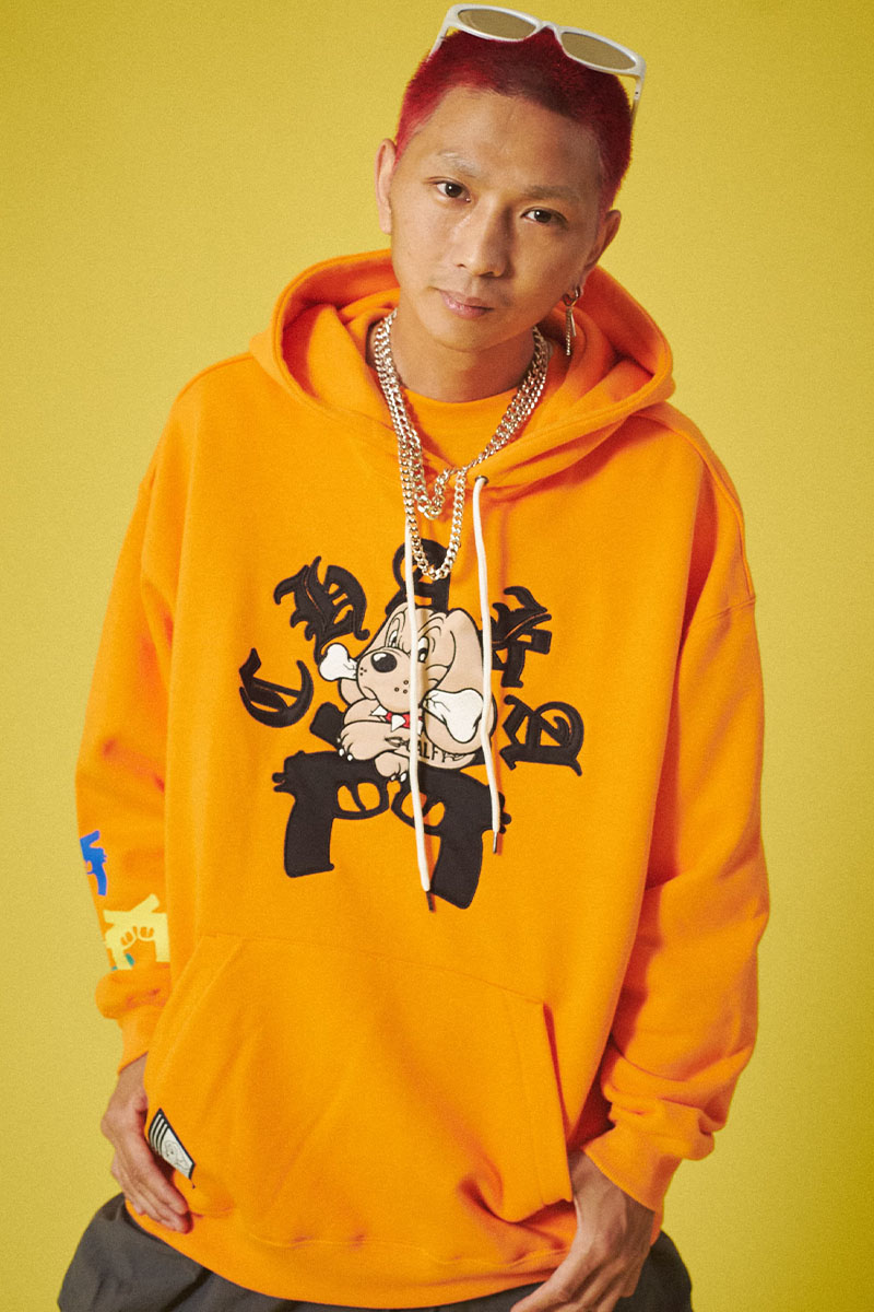 GALFY (ガルフィー) チャカパッチパーカー ORANGE / ロック