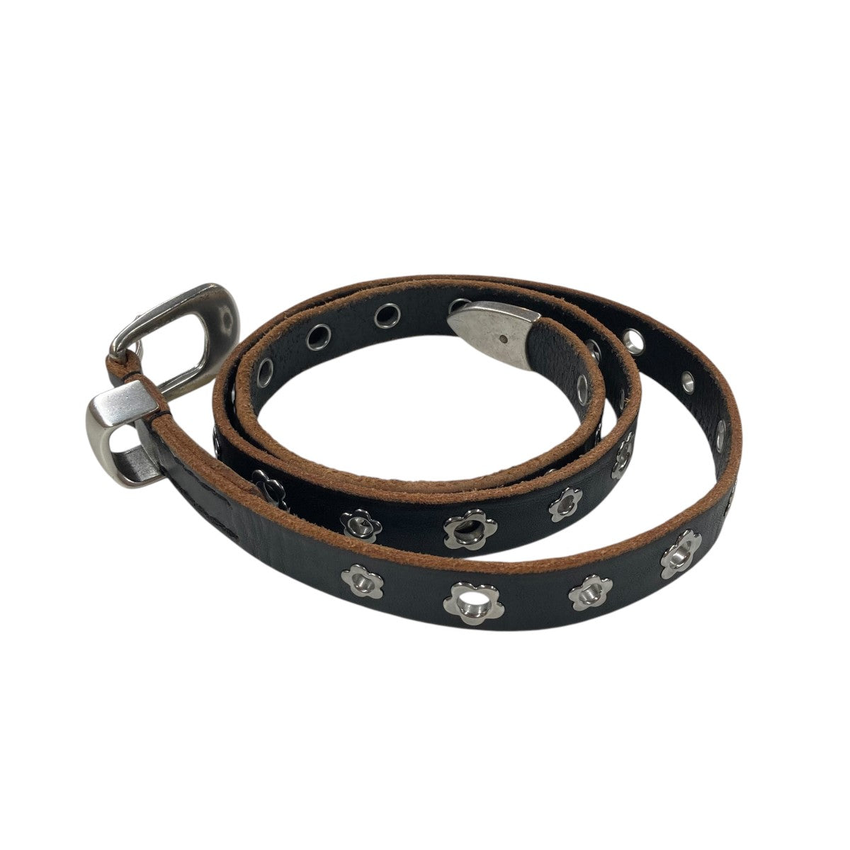 OUR LEGACY(アワーレガシー) FLOWERS ON BLACK LEATHERレザーベルト