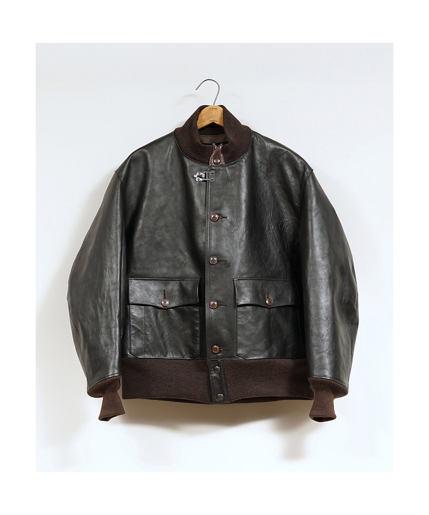 楽天市場】ナイジェル・ケーボン A-1 JACKET BROWN CORE LEATHER BLACK