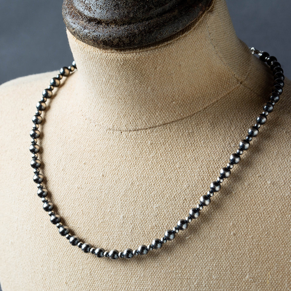 ナバホ パール ネックレス 5mm / 40cm 45cm 50cm シルバー925 メンズ