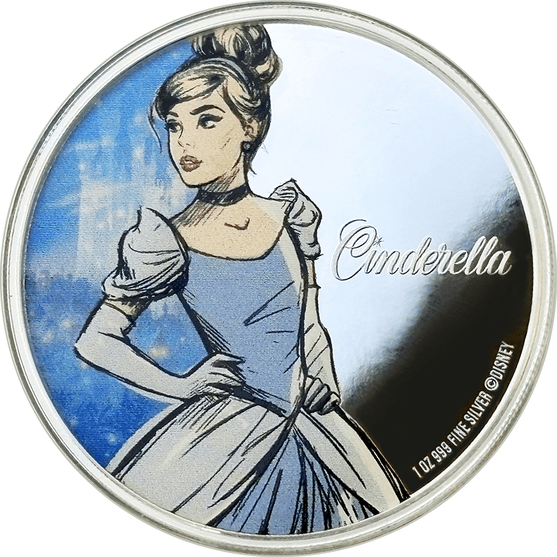 ニウエ 2024年 ディズニー・プリンセス シンデレラ 2ドルカラー銀貨