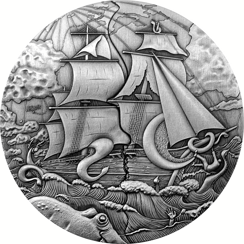 供給元問合わせ】サモア 2025年 伝説の島 アトランティス 10ドル銀貨