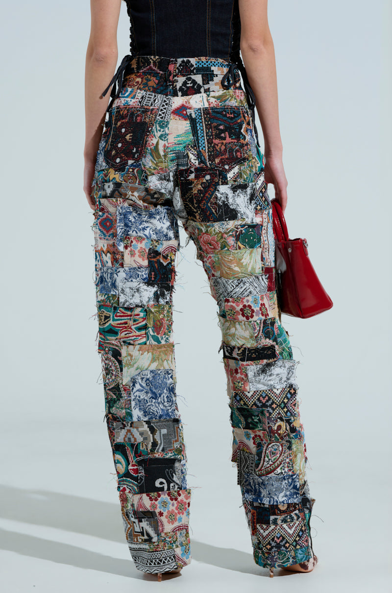 ODESSA RELAXED FIT PATCHWORK PANTS – AKIRA