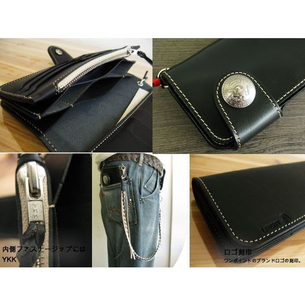 本革 メンズ 長財布 財布 名入れ 最高峰サドルレザ-ウォレット レザー