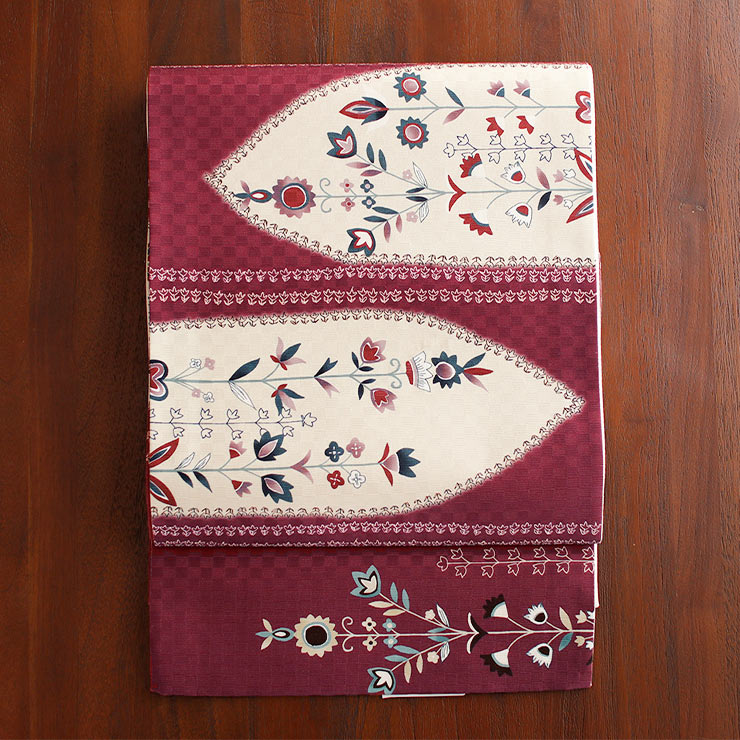 正絹 名古屋帯] 召しませ花 一重太鼓 京袋帯マーチングフラワー