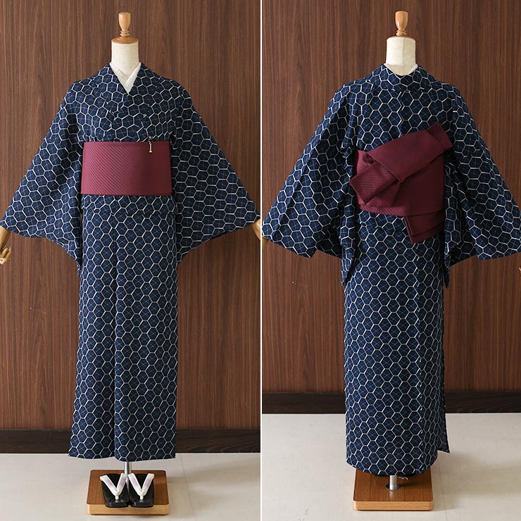 セオα] 浴衣 亀甲菱遊び(濃紺） ゆかた セオアルファ CEOα 仕立て