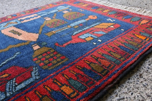War Rug ウォーラグ 88×57cm アフガニスタン産 トルクメン族作 ラグ
