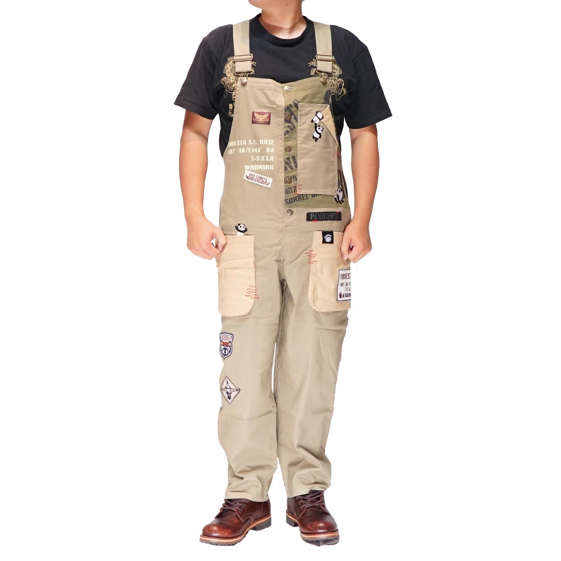 パンディエスタ PANDIESTA オーバーオール サロペット メンズ パンダ