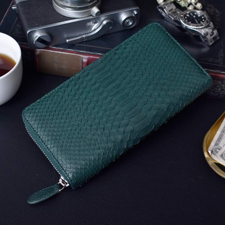 MGSABLE 長財布 蛇革 パイソン レディース メンズ ラウンド 財布