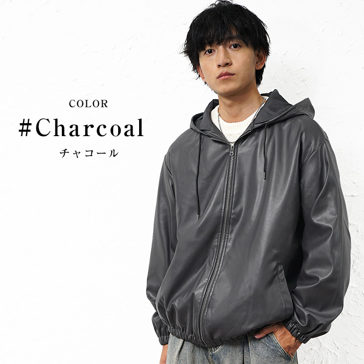 MinoriTY（マイノリティ） パーカー メンズ ジップアップ 黒 レザー