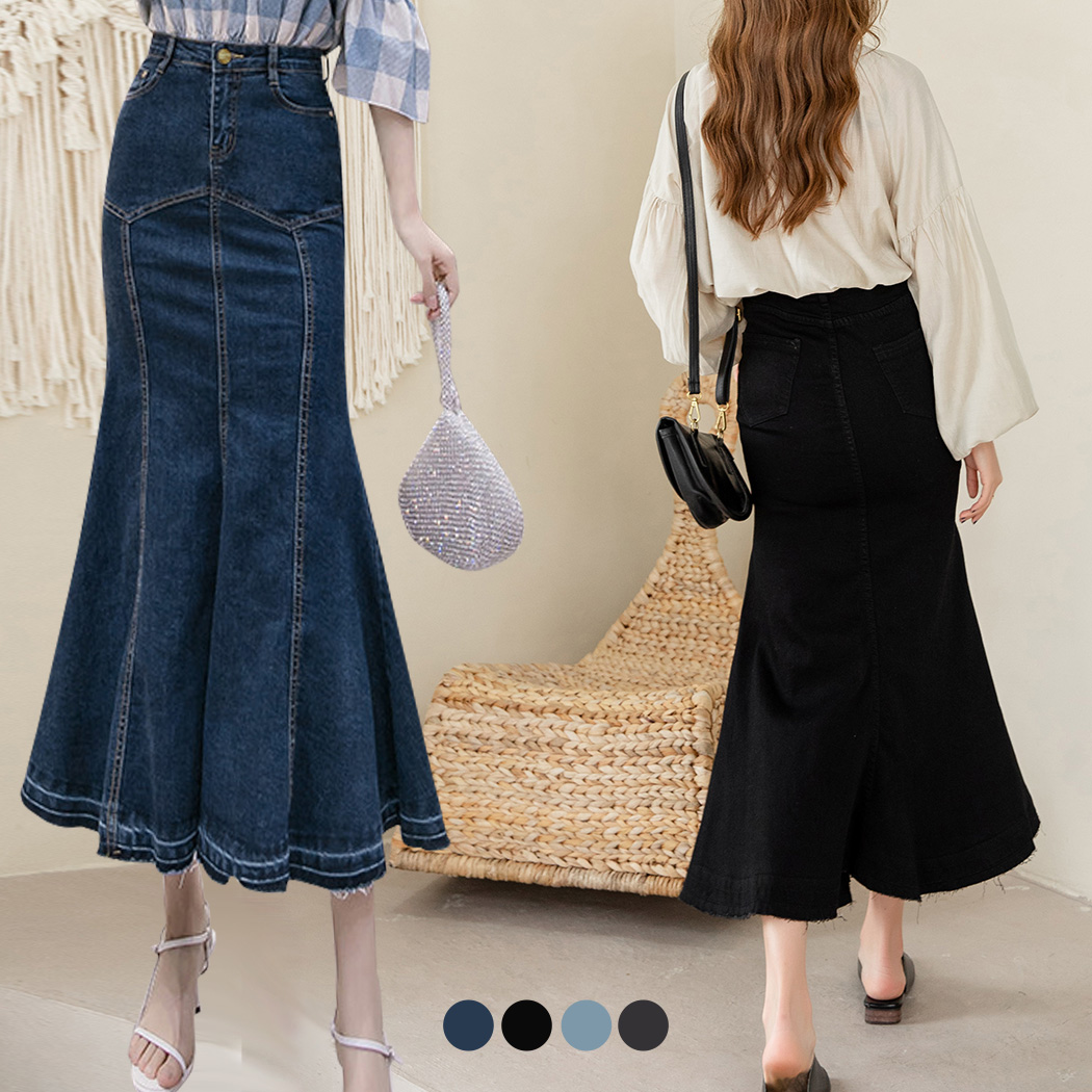 マーメイド スカート 大きいサイズ フリル ロング レディース ボトムス