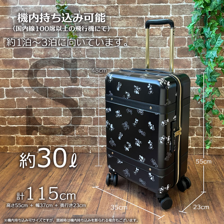スーツケース Sサイズ 30L 機内持ち込み可 ディズニー ミッキーマウス