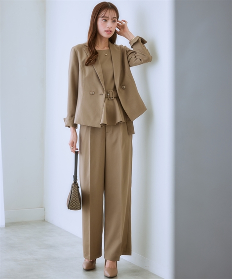 ニッセン（nissen） スーツ パンツ レディース 3点セット ダブル