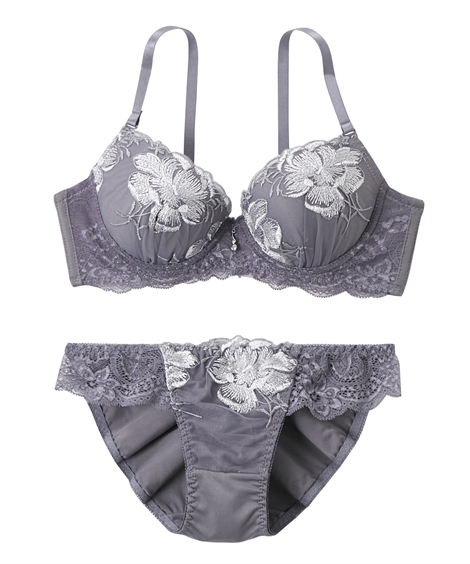 ニッセン（nissen） ブラジャー ショーツ セット レディース 脇高大花