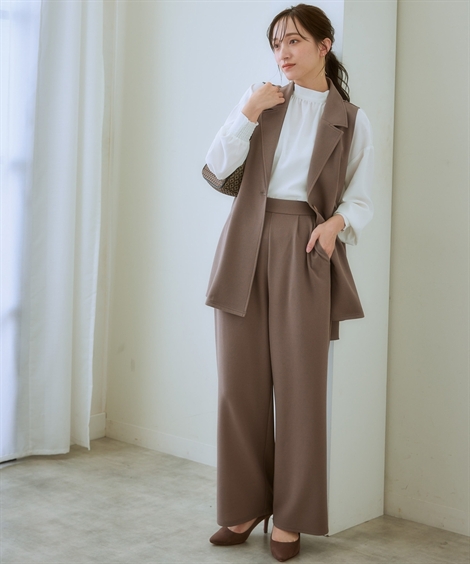 ニッセン（nissen） ジレ ベスト レディース 2点セット ストレート