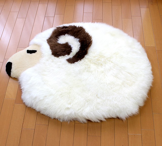 ヤギ 毛皮 ラグ 約70×90cm ウサギの毛皮 管理番号3 ヤギ 毛皮 ラグ 約