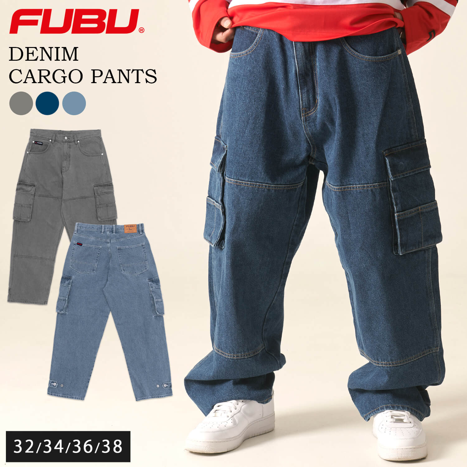 FUBU（フブ） デニムカーゴパンツ ボトムス Gパン メンズ レディース