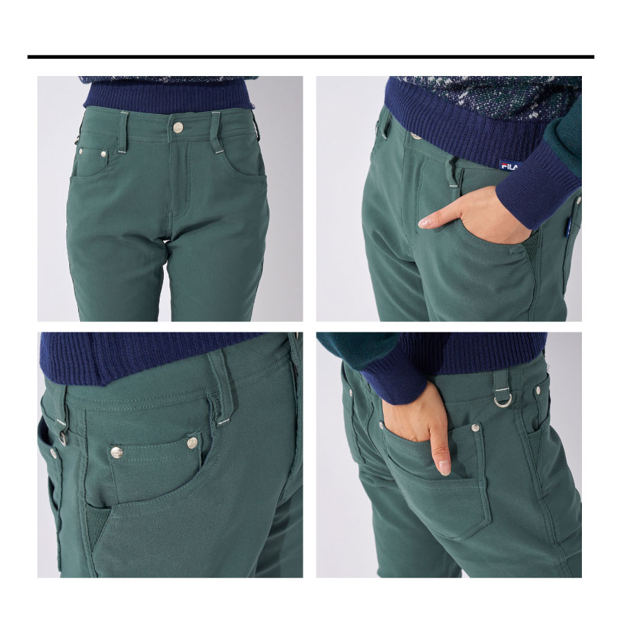 FILA（フィラ） レディース ロングパンツ テーパード ストレッチ