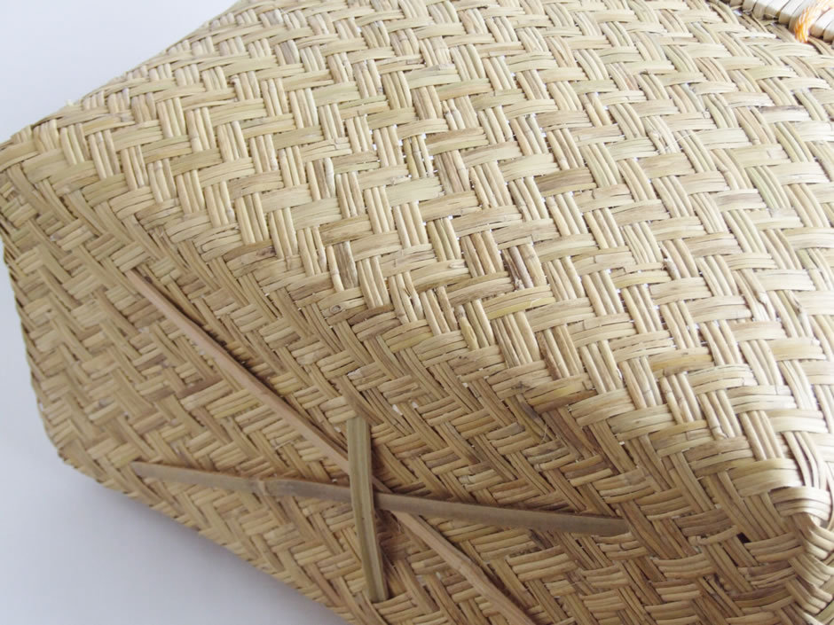 岩手県鳥越地区の竹細工 スズ竹 篠竹 市場かご 尺四 W44cm ビニール