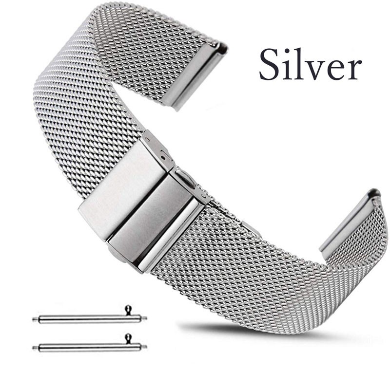 ステンレス ベルト 20mm 時計 バンド 交換 22mm 18mm ミラネーゼ