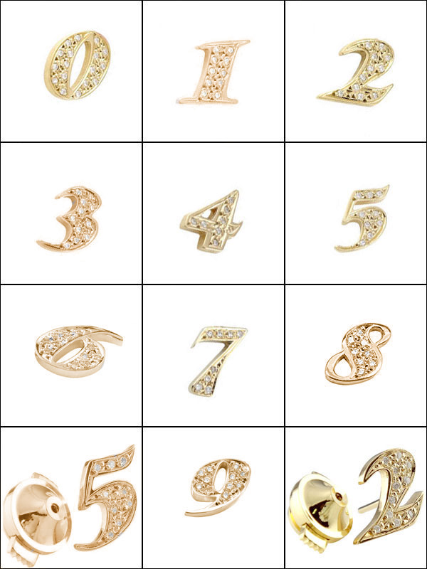 ジュエリー工房アトラス ピンブローチ ラペルピン ダイヤモンド 数字