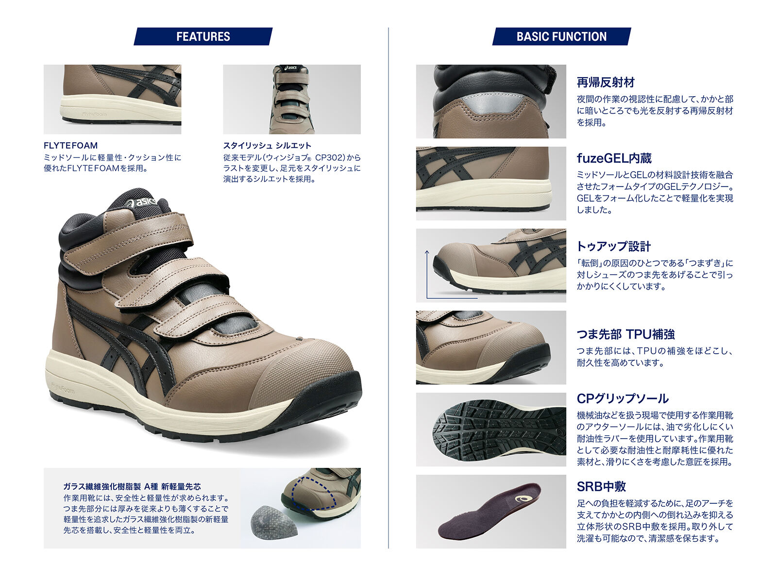 ウィンジョブ アシックス CP312 （001 ブラック×ブラック） ワイド 3E