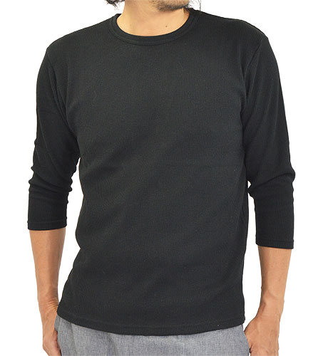 Tシャツ メンズ 7分袖 七分袖 長袖 ロンT 無地 クルーネック 浅めV