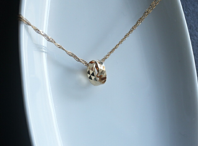 K18 ツインカットフープペンダント YG WG イエローゴールド ホワイト