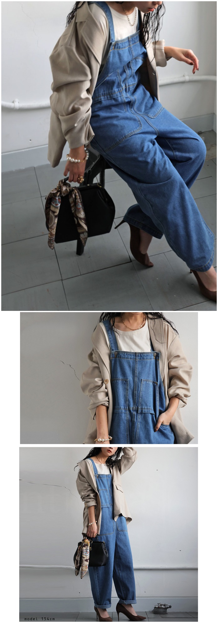 antiqua（アンティカ） デニムサロペット サロペット レディース