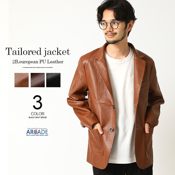 ARCADE（アーケード） 半額セール テーラードジャケット メンズ PU